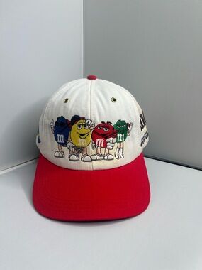 Vintage 90s NASCAR Ernie Irvan M&M Pit Crew Racing Snapback Hat Cap One Size OS